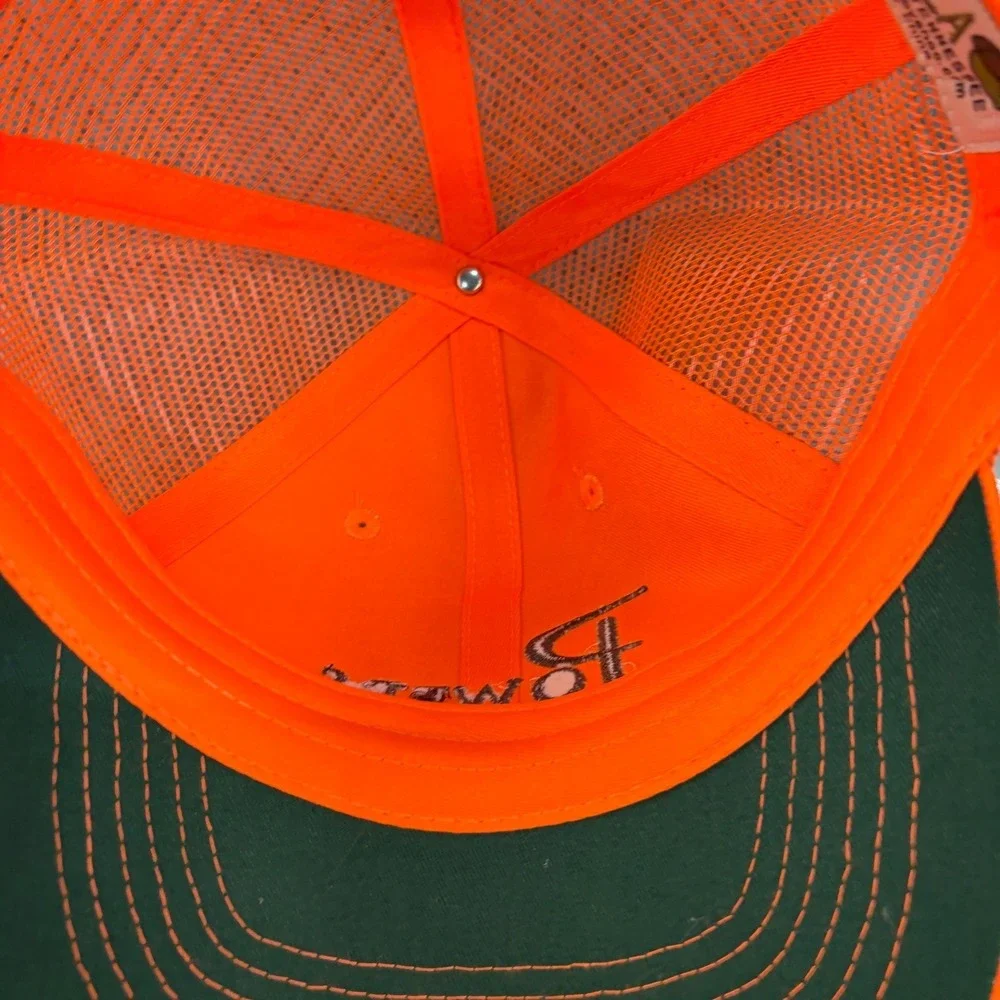 Powers Trucker Hat Blaze Orange Mesh Snapback Cap Hunting Workwear 0634